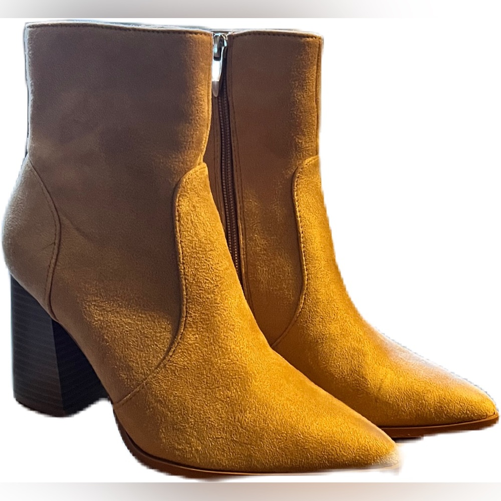 Pointed Toe High Heels Ankle Chunky Heel Boots